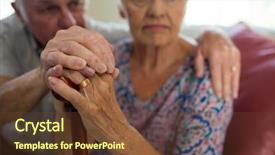  Presentation with senior living - Slide set consisting of process rings - senior man holding hands background and a  colored foreground