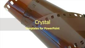  Presentation with film - Presentation theme enhanced with process slide - roll of photographic film background and a tawny brown colored foreground