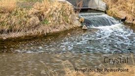  Presentation with river flowing - PPT layouts having processed-and-cleaned-sewage-flowing background and a coral colored foreground