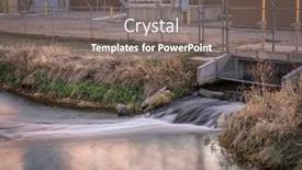  Presentation with river flowing - Colorful PPT layouts enhanced with processed-and-cleaned-sewage-flowing backdrop and a gray colored foreground