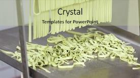  Presentation with spaghetti - Cool new slide deck with processed green spaghetti pasta backdrop and a mint green colored foreground