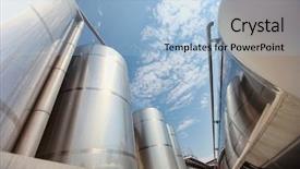  Presentation with food processing - Theme consisting of food processing - silver silos and tank background and a light blue colored foreground
