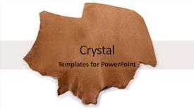  Presentation with hide - Presentation design with processing materials - processed rough cut raw hide background and a red colored foreground
