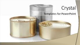  Presentation with different - PPT theme with processing preserves - different tin cans on white background and a white colored foreground