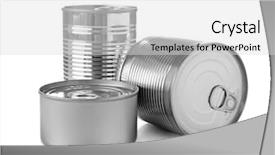  Presentation with processing - Cool new PPT theme with processing preserves - different tin cans on white backdrop and a light gray colored foreground