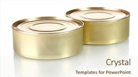  Presentation with food white - PPT layouts having processing preserves - two tin with food isolated background and a cream colored foreground