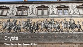  Presentation with wall mart - Presentation design consisting of procession-of-princes-mural-wall background and a gray colored foreground