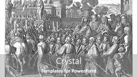  Presentation with soldiers - Beautiful presentation design featuring procession-of-soldiers-with-central backdrop and a gray colored foreground