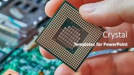  Presentation with processor - Beautiful slide deck featuring processor-held-in-front backdrop and a tawny brown colored foreground