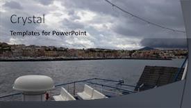 Presentation with storm - Presentation theme having procida-island-in-the-storm background and a light gray colored foreground