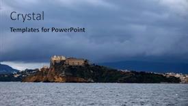  Presentation with storm - Theme consisting of procida-island-in-the-storm background and a light blue colored foreground