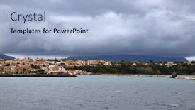  Presentation with storm - Slide deck having procida-island-in-the-storm background and a light blue colored foreground