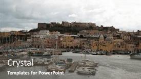  Presentation with storm - PPT theme featuring procida-island-in-the-storm background and a gray colored foreground