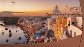  Presentation with old jewish cemetery religious - PPT layouts featuring procida-italy-old-town-skyline background and a coral colored foreground