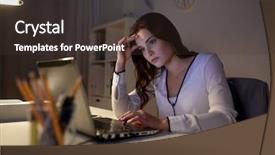  Presentation with stress - Beautiful PPT theme featuring procrastination - business people deadline stress backdrop and a tawny brown colored foreground