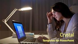  Presentation with stress - Cool new slides with procrastination - business people deadline stress backdrop and a tawny brown colored foreground