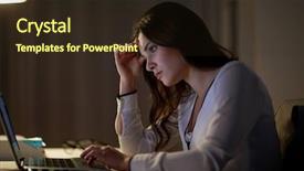  Presentation with stress - Amazing presentation theme having procrastination - business people deadline stress backdrop and a wine colored foreground