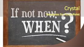  Presentation with now - Audience pleasing slide set consisting of procrastination - call for action or decision backdrop and a tawny brown colored foreground