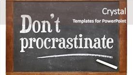  Presentation with procrastinate - Colorful PPT theme enhanced with procrastination - do not procrastinate advice backdrop and a tawny brown colored foreground