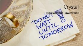 Presentation with wait - PPT theme featuring procrastination - do not wait until tomorrow background and a soft green colored foreground