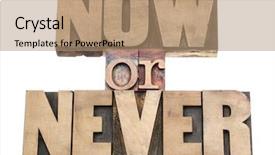  Presentation with procrastination - PPT theme featuring procrastination - now or never - motivation background and a coral colored foreground