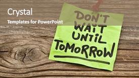  Presentation with motivational - Presentation featuring procrastination - do not wait until tomorrow background and a coral colored foreground