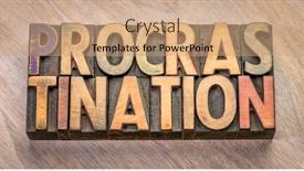  Presentation with procrastination - Slide deck having procrastination-word-abstract-in-vintage background and a coral colored foreground