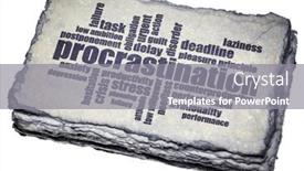  Presentation with personal development - Theme consisting of procrastination-word-cloud background and a gray colored foreground