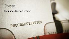  Presentation with procrastination - Slide deck featuring procrastination-word-written background and a light gray colored foreground