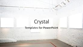  Presentation with white brick - Beautiful PPT theme featuring procto - brick white walls in museum backdrop and a white colored foreground