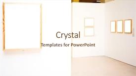  Presentation with square wall frame - Presentation design enhanced with procto - empty frames on white wall background and a  colored foreground