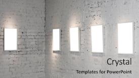  Presentation with metal frames frame and steel - Presentation design with procto - five white empty frames background and a light gray colored foreground