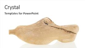  Presentation with wood type design - Beautiful PPT theme featuring procto - proto type dutch wooden clog backdrop and a white colored foreground