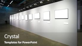  Presentation with square wall frame - Colorful presentation theme enhanced with procto - white wall with many empty backdrop and a dark gray colored foreground