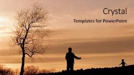  Presentation with prodigal son - Amazing PPT theme having prodigal son - open arms backdrop and a coral colored foreground