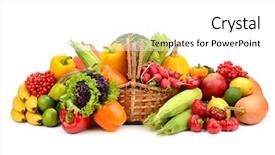 Presentation with fruits - Colorful slide deck enhanced with produce - composition of fruits and vegetables backdrop and a white colored foreground