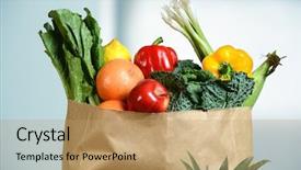 Presentation with paper bag - Amazing presentation theme having produce in grocery paper bag backdrop and a coral colored foreground