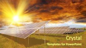  Presentation with energy solar - Beautiful theme featuring produces green enviromentaly friendly energy backdrop and a tawny brown colored foreground