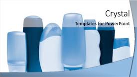  Presentation with cosmetic - PPT theme having product advertising - set of cosmetic bottles isolated background and a white colored foreground