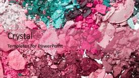  Presentation with application - Amazing slide deck having product application - set of crushed eyeshadows backdrop and a coral colored foreground