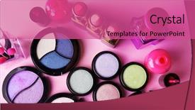  Presentation with light colors steel structure - PPT layouts having product application - set of decorative cosmetics background and a coral colored foreground