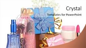  Presentation with gift - Theme having product box - beauty set gift isolated background and a white colored foreground
