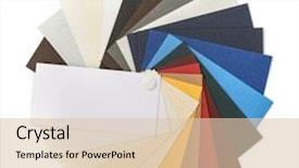  Presentation with watercolor paper texture white art - Presentation featuring product catalog - fan of cardstock paper samples background and a lemonade colored foreground
