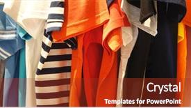  Presentation with designs - Slide deck with product catalog - t shirts summer clothes background and a tawny brown colored foreground