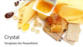  Presentation with plastic product - Cool new presentation design with product concept - tasty desserts in open plastic backdrop and a white colored foreground