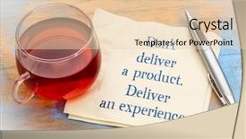  Presentation with deliver - Presentation design having product deliver an experience background and a  colored foreground