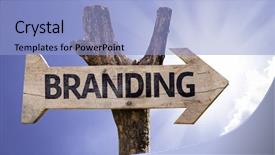  Presentation with branding - Theme consisting of product development - branding wooden sign background and a light blue colored foreground