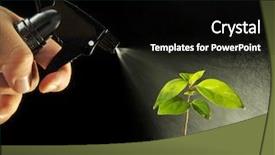  Presentation with product development - Theme consisting of product development - spraying plants on black background background and a black colored foreground