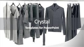  Presentation with summer winter autumn spring - Audience pleasing presentation theme consisting of product display - fashion autumn winter clothes rack backdrop and a dark gray colored foreground
