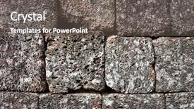  Presentation with stone masonry - Audience pleasing PPT theme consisting of product features - ancient masonry stone as background backdrop and a gray colored foreground